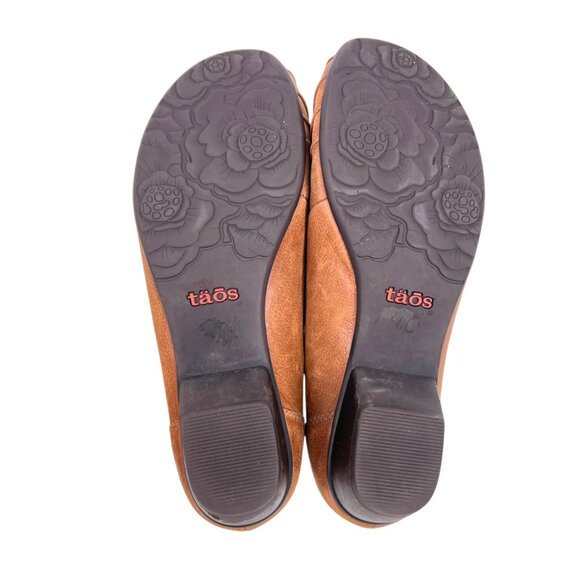 Taos Calypso Womens Brown Leather Pleated Comfort Heels Size 9 - Picture 8 of 10